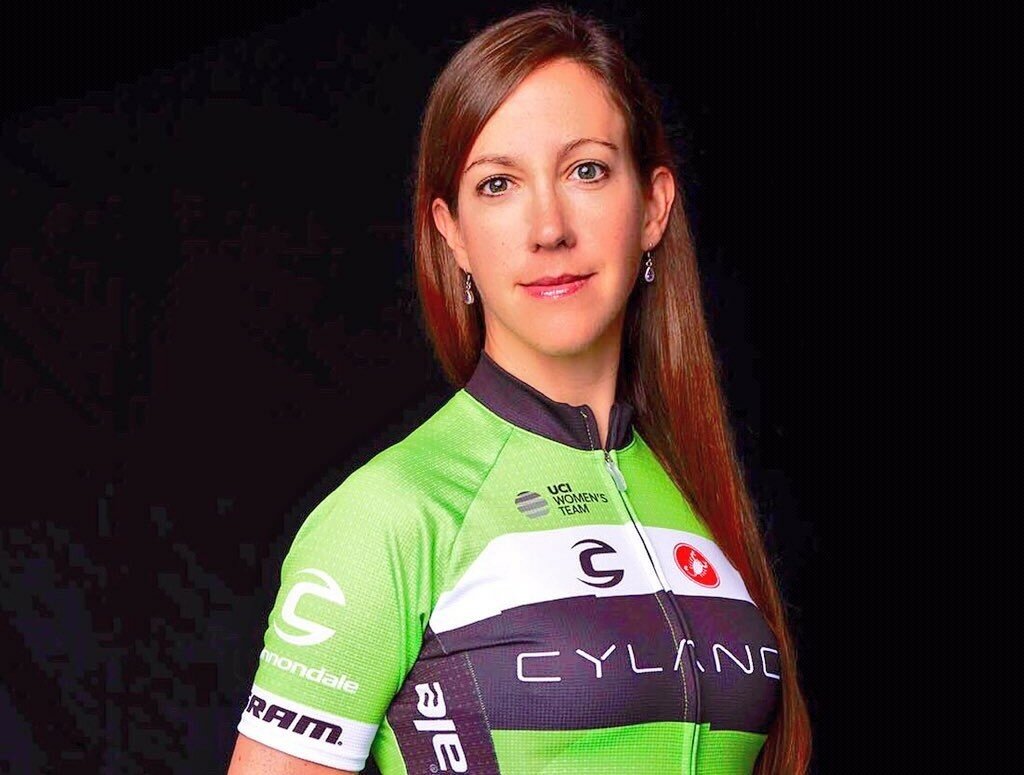 Kathryn Bertine when she competed at the UCI Road World Championships and before becoming an activist for women's equity at the Tour de France.