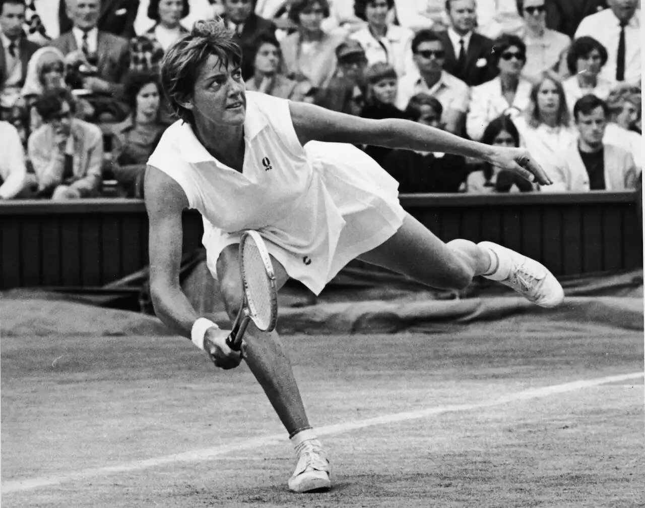 Australia's Margaret Court in action at the Wimbledon semi-finals in 1970, the year she captured the calendar Grand Slam.